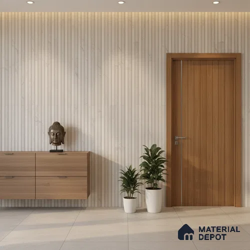 Punch Wall Tile TL 06177 B Flutura Opel Beige Comb 4 ft x 2 ft Vitrified Lustera Effect Feather Feel Matte Finish - 8.5 mm | Suitable for Living Room, Bedroom, Bathroom