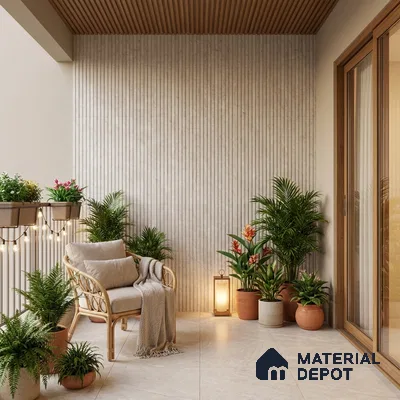 Punch Wall Tile TL 06177 B Flutura Opel Beige Comb 4 ft x 2 ft Vitrified Lustera Effect Feather Feel Matte Finish - 8.5 mm | Suitable for Living Room, Bedroom, Bathroom (Sample)