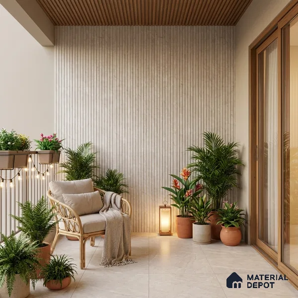 Punch Wall Tile TL 06177 B Flutura Opel Beige Comb 4 ft x 2 ft Vitrified Lustera Effect Feather Feel Matte Finish - 8.5 mm | Suitable for Living Room, Bedroom, Bathroom (Sample)