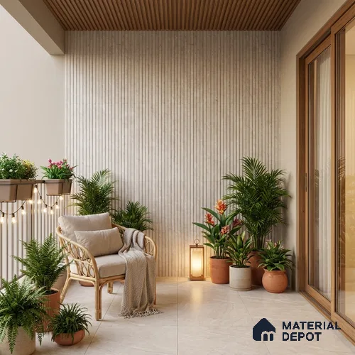 Punch Wall Tile TL 06177 B Flutura Opel Beige Comb 4 ft x 2 ft Vitrified Lustera Effect Feather Feel Matte Finish - 8.5 mm | Suitable for Living Room, Bedroom, Bathroom