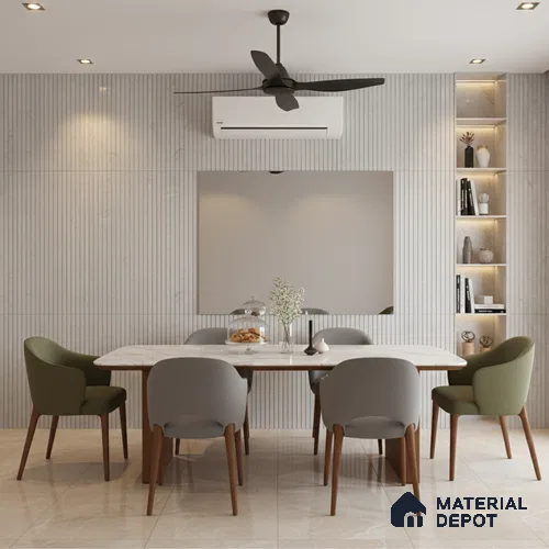 Punch Wall Tile TL 06178 B Flutura Opel Grey Comb 4 ft x 2 ft Vitrified Lustera Effect Feather Feel Matte Finish - 8.5 mm | Suitable for Living Room, Bedroom, Bathroom