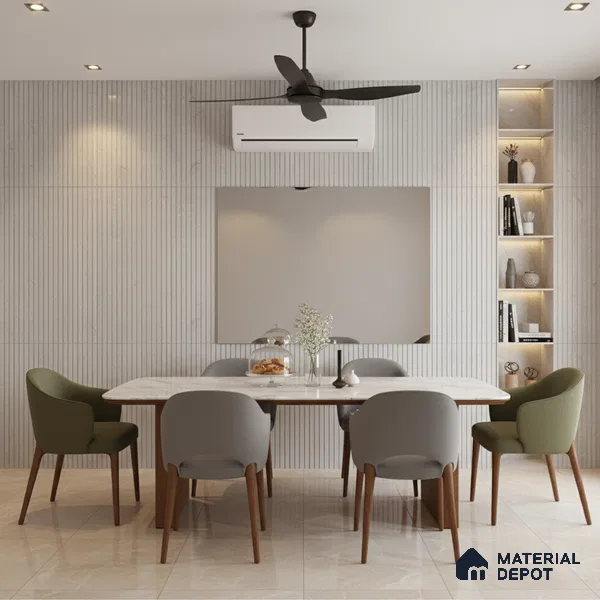 Punch Wall Tile TL 06178 B Flutura Opel Grey Comb 4 ft x 2 ft Vitrified Lustera Effect Feather Feel Matte Finish - 8.5 mm | Suitable for Living Room, Bedroom, Bathroom