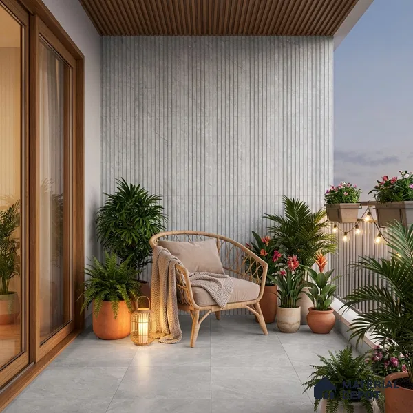 Punch Wall Tile TL 06178 B Flutura Opel Grey Comb 4 ft x 2 ft Vitrified Lustera Effect Feather Feel Matte Finish - 8.5 mm | Suitable for Living Room, Bedroom, Bathroom