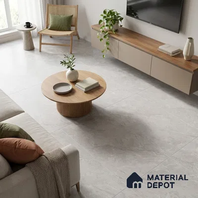 Marble Tundra Grey Wall & Floor Tile TL 06178 Dove Grey 4 ft x 2 ft Matte Finish Vitrified Tile - 8.5 mm | 4 Random Designs | Suitable For Living Room, Bedroom, Kitchen