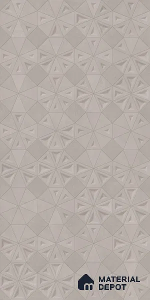 Punch Wall Tile TL 06180 C Trigon Lemmy Ash Triangle 4 ft x 2 ft Vitrified Lustera Effect Feather Feel Matte Finish - 8.5 mm | 3 Random Design | Suitable for Living Room, Bedroom, Bathroom