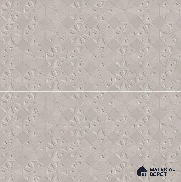Punch Wall Tile TL 06180 C Trigon Lemmy Ash Triangle 4 ft x 2 ft Vitrified Lustera Effect Feather Feel Matte Finish - 8.5 mm | 3 Random Design | Suitable for Living Room, Bedroom, Bathroom
