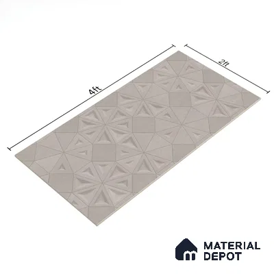 Punch Wall Tile TL 06180 C Trigon Lemmy Ash Triangle 4 ft x 2 ft Vitrified Lustera Effect Feather Feel Matte Finish - 8.5 mm | 3 Random Design | Suitable for Living Room, Bedroom, Bathroom