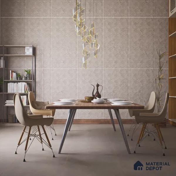 Punch Wall Tile TL 06180 C Trigon Lemmy Ash Triangle 4 ft x 2 ft Vitrified Lustera Effect Feather Feel Matte Finish - 8.5 mm | 3 Random Design | Suitable for Living Room, Bedroom, Bathroom