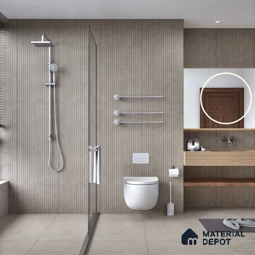 Punch Wall Tile TL 06181 B Lemmy Concrete Comb 4 ft x 2 ft Vitrified Lustera Effect Feather Feel Matte Finish - 8.5 mm | Suitable for Living Room, Bedroom, Bathroom