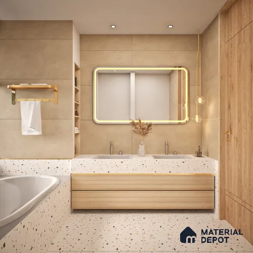 Cement Wall & Floor Tile TL 06183 Lemmy Cord 4 ft x 2 ft Vitrified Lustera Effect Feather Feel Matte Finish - 8.5 mm | 11 Random Design | Suitable for Living Room, Bedroom, Bathroom