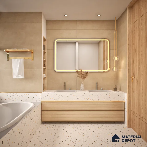 Cement Wall & Floor Tile TL 06183 Lemmy Cord 4 ft x 2 ft Vitrified Lustera Effect Feather Feel Matte Finish - 8.5 mm | 11 Random Design | Suitable for Living Room, Bedroom, Bathroom