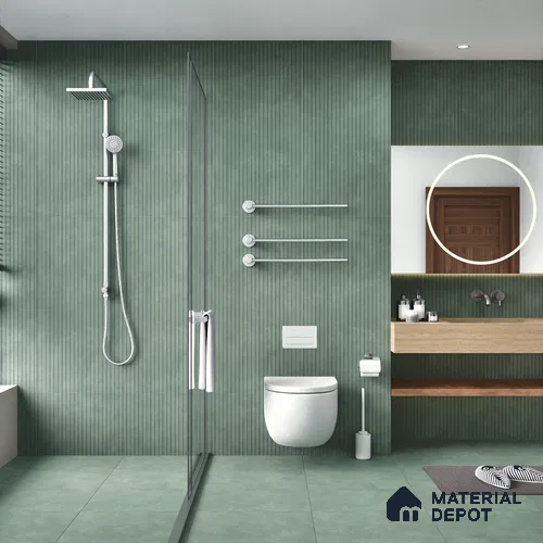 Punch Wall Tile TL 06186 B Lemmy Emerald Comb 4 ft x 2 ft Vitrified Lustera Effect Feather Feel Matte Finish - 8.5 mm | Suitable for Living Room, Bedroom, Bathroom | image 06