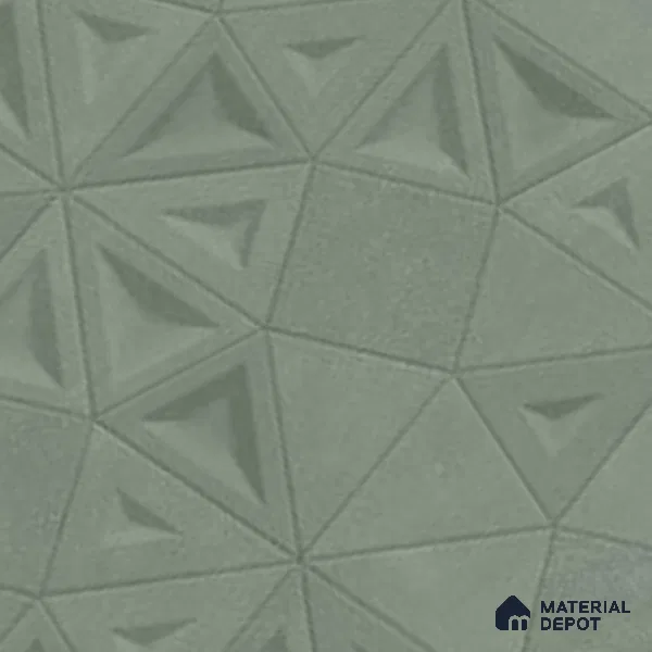 Punch Wall Tile TL 06186 C Trigon Lemmy Emerald Triangle 4 ft x 2 ft Vitrified Lustera Effect Feather Feel Matte Finish - 8.5 mm | 3 Random Design | Suitable for Living Room, Bedroom, Bathroom