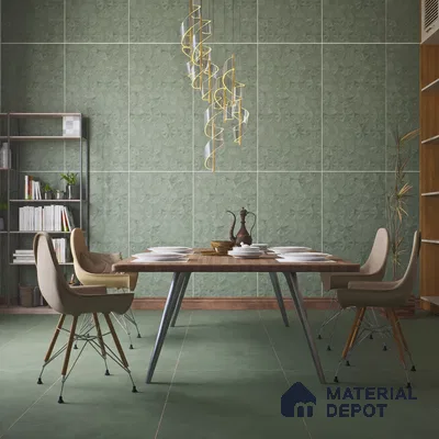 Punch Wall Tile TL 06186 C Trigon Lemmy Emerald Triangle 4 ft x 2 ft Vitrified Lustera Effect Feather Feel Matte Finish - 8.5 mm | 3 Random Design | Suitable for Living Room, Bedroom, Bathroom