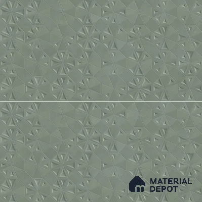 Punch Wall Tile TL 06186 C Trigon Lemmy Emerald Triangle 4 ft x 2 ft Vitrified Lustera Effect Feather Feel Matte Finish - 8.5 mm | 3 Random Design | Suitable for Living Room, Bedroom, Bathroom