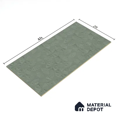 Punch Wall Tile TL 06186 C Trigon Lemmy Emerald Triangle 4 ft x 2 ft Vitrified Lustera Effect Feather Feel Matte Finish - 8.5 mm | 3 Random Design | Suitable for Living Room, Bedroom, Bathroom