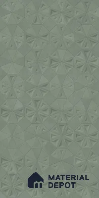 Punch Wall Tile TL 06186 C Trigon Lemmy Emerald Triangle 4 ft x 2 ft Vitrified Lustera Effect Feather Feel Matte Finish - 8.5 mm | 3 Random Design | Suitable for Living Room, Bedroom, Bathroom