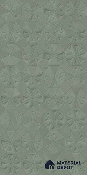 Punch Wall Tile TL 06186 C Trigon Lemmy Emerald Triangle 4 ft x 2 ft Vitrified Lustera Effect Feather Feel Matte Finish - 8.5 mm | 3 Random Design | Suitable for Living Room, Bedroom, Bathroom