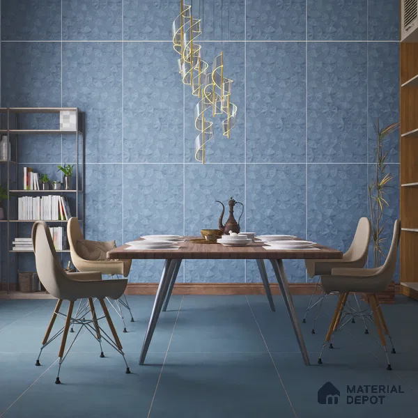 Punch Wall Tile TL 06187 C Trigon Lemmy Dusk Triangle 4 ft x 2 ft Vitrified Lustera Effect Feather Feel Matte Finish - 8.5 mm | 3 Random Design | Suitable for Living Room, Bedroom, Bathroom