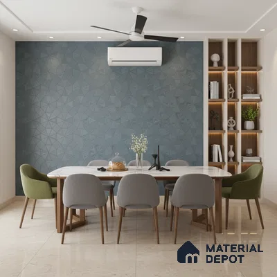 Punch Wall Tile TL 06187 C Trigon Lemmy Dusk Triangle 4 ft x 2 ft Vitrified Lustera Effect Feather Feel Matte Finish - 8.5 mm | 3 Random Design | Suitable for Living Room, Bedroom, Bathroom