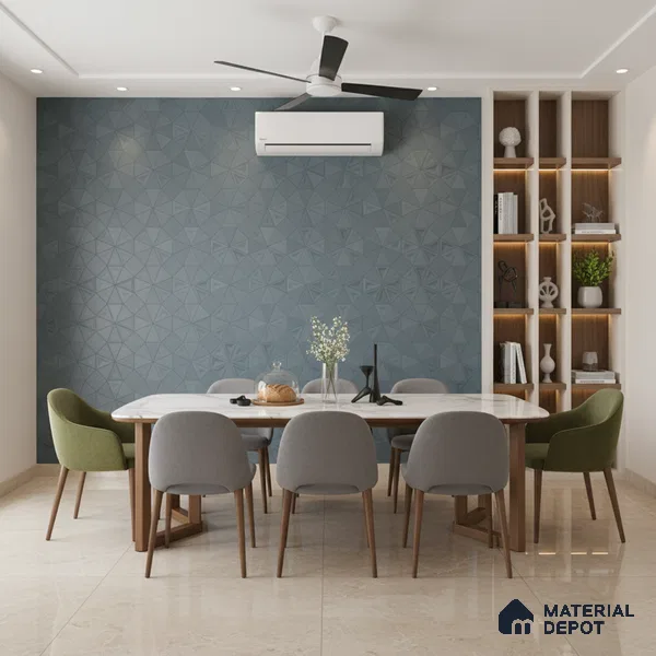 Punch Wall Tile TL 06187 C Trigon Lemmy Dusk Triangle 4 ft x 2 ft Vitrified Lustera Effect Feather Feel Matte Finish - 8.5 mm | 3 Random Design | Suitable for Living Room, Bedroom, Bathroom