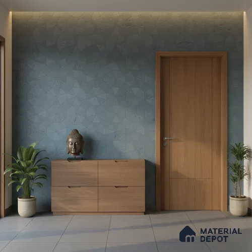 Punch Wall Tile TL 06187 C Trigon Lemmy Dusk Triangle 4 ft x 2 ft Vitrified Lustera Effect Feather Feel Matte Finish - 8.5 mm | 3 Random Design | Suitable for Living Room, Bedroom, Bathroom