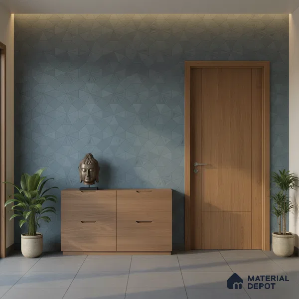 Punch Wall Tile TL 06187 C Trigon Lemmy Dusk Triangle 4 ft x 2 ft Vitrified Lustera Effect Feather Feel Matte Finish - 8.5 mm | 3 Random Design | Suitable for Living Room, Bedroom, Bathroom