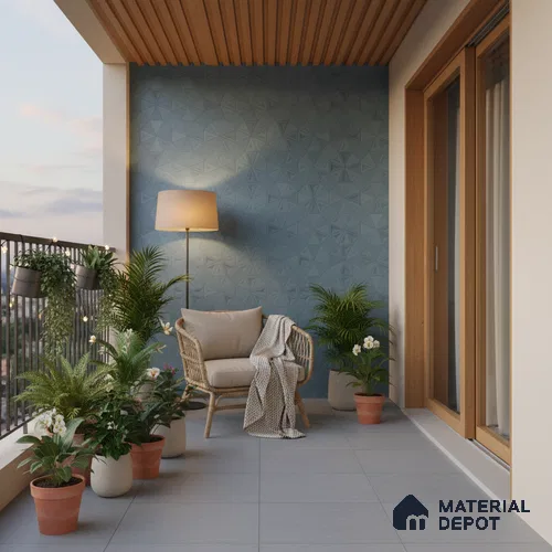 Punch Wall Tile TL 06187 C Trigon Lemmy Dusk Triangle 4 ft x 2 ft Vitrified Lustera Effect Feather Feel Matte Finish - 8.5 mm | 3 Random Design | Suitable for Living Room, Bedroom, Bathroom