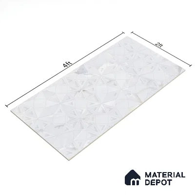 Punch Wall Tile TL 06190 B Prime Onyx Ice Triangle 4 ft x 2 ft Vitrified Lustera Effect Feather Feel Matte Finish - 8.5 mm | 2 Random Design | Suitable for Living Room, Bedroom, Bathroom