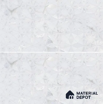 Punch Wall Tile TL 06190 B Prime Onyx Ice Triangle 4 ft x 2 ft Vitrified Lustera Effect Feather Feel Matte Finish - 8.5 mm | 2 Random Design | Suitable for Living Room, Bedroom, Bathroom