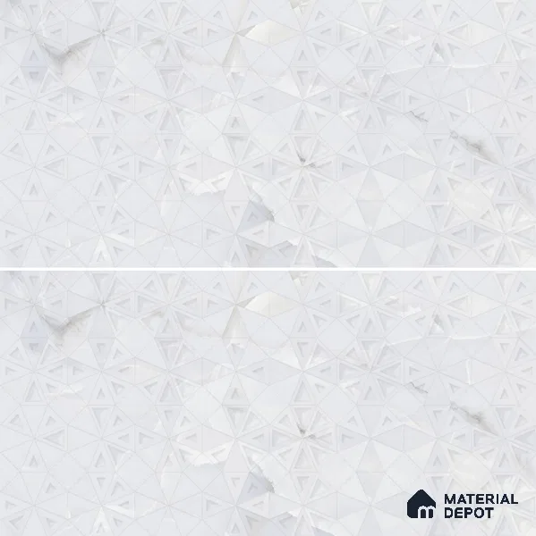 Punch Wall Tile TL 06190 B Prime Onyx Ice Triangle 4 ft x 2 ft Vitrified Lustera Effect Feather Feel Matte Finish - 8.5 mm | 2 Random Design | Suitable for Living Room, Bedroom, Bathroom