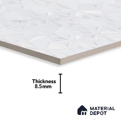 Punch Wall Tile TL 06190 B Prime Onyx Ice Triangle 4 ft x 2 ft Vitrified Lustera Effect Feather Feel Matte Finish - 8.5 mm | 2 Random Design | Suitable for Living Room, Bedroom, Bathroom