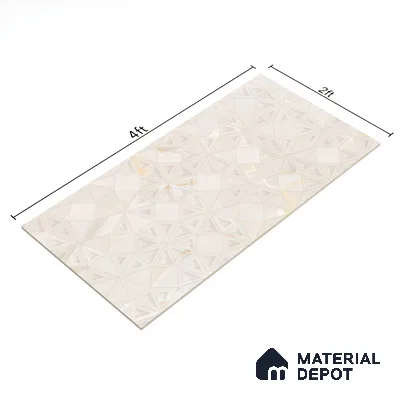 Punch Wall Tile TL 06191 B Prime Onyx Crema Triangle 4 ft x 2 ft Vitrified Lustera Effect Feather Feel Matte Finish - 8.5 mm | 2 Random Design | Suitable for Living Room, Bedroom, Bathroom