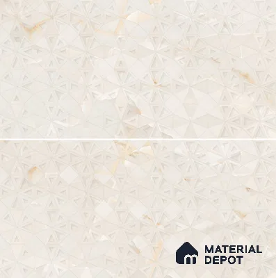 Punch Wall Tile TL 06191 B Prime Onyx Crema Triangle 4 ft x 2 ft Vitrified Lustera Effect Feather Feel Matte Finish - 8.5 mm | 2 Random Design | Suitable for Living Room, Bedroom, Bathroom