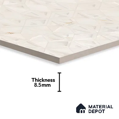 Punch Wall Tile TL 06191 B Prime Onyx Crema Triangle 4 ft x 2 ft Vitrified Lustera Effect Feather Feel Matte Finish - 8.5 mm | 2 Random Design | Suitable for Living Room, Bedroom, Bathroom