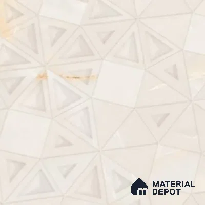 Punch Wall Tile TL 06191 B Prime Onyx Crema Triangle 4 ft x 2 ft Vitrified Lustera Effect Feather Feel Matte Finish - 8.5 mm | 2 Random Design | Suitable for Living Room, Bedroom, Bathroom