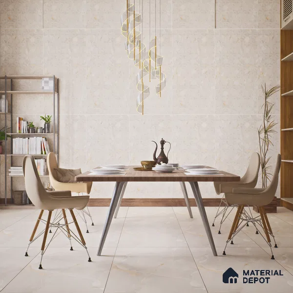 Punch Wall Tile TL 06191 B Prime Onyx Crema Triangle 4 ft x 2 ft Vitrified Lustera Effect Feather Feel Matte Finish - 8.5 mm | 2 Random Design | Suitable for Living Room, Bedroom, Bathroom