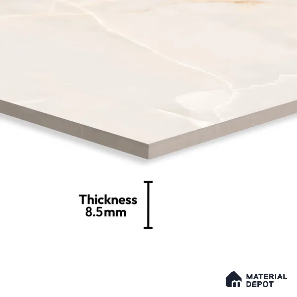 Marble Wall & Floor Tile TL 06191 Cream 4 ft x 2 ft Matte Finish Vitrified Tile - 8.5 mm | 7 Random Designs | Suitable For Living Room, Bedroom, Kitchen