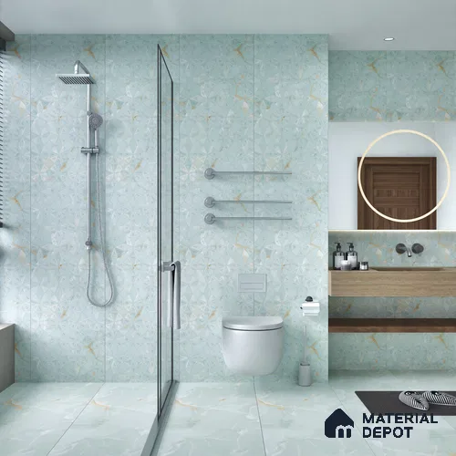 Punch Wall Tile TL 06192 B Prime Onyx Olive Triangle 4 ft x 2 ft Vitrified Lustera Effect Feather Feel Matte Finish - 8.5 mm | 2 Random Design | Suitable for Living Room, Bedroom, Bathroom