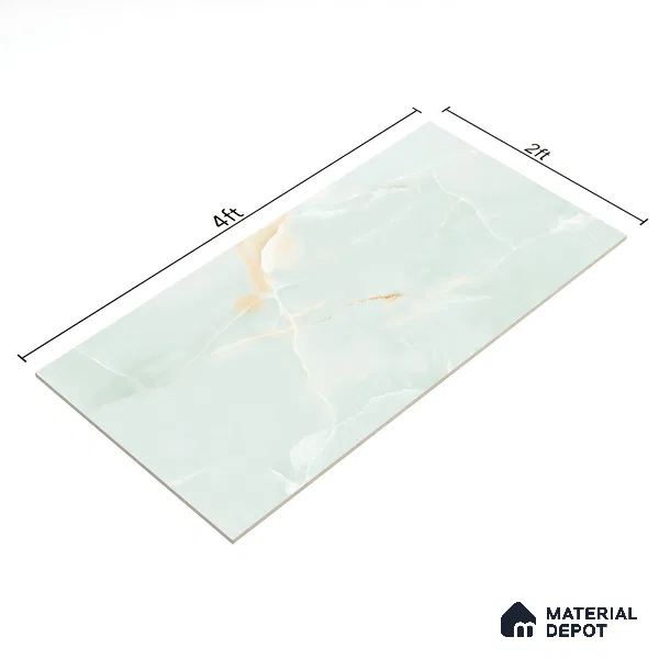 Marble Wall & Floor Tile TL 06192 Blue 4 ft x 2 ft Matte Finish Vitrified Tile - 8.5 mm | 7 Random Designs | Suitable For Living Room, Bedroom, Kitchen