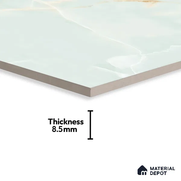 Marble Wall & Floor Tile TL 06192 Blue 4 ft x 2 ft Matte Finish Vitrified Tile - 8.5 mm | 7 Random Designs | Suitable For Living Room, Bedroom, Kitchen