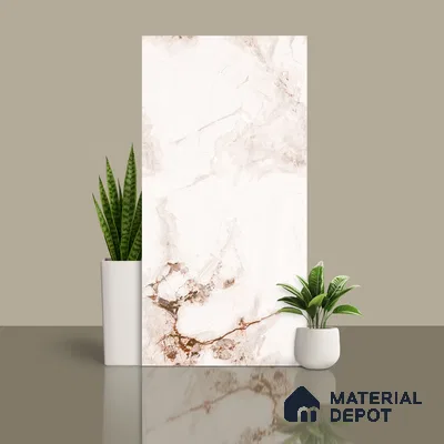 Marble Endless Wall & Floor Tile TL 06194 Arctic Radiance 4 ft x 2 ft Glossy Finish Vitrified Tile - 9 mm | 4 Random Designs | Suitable For Living Room, Bedroom, Dining