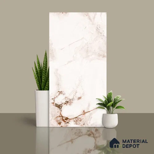 Marble Endless Wall & Floor Tile TL 06194 Arctic Radiance 4 ft x 2 ft Glossy Finish Vitrified Tile - 9 mm | 4 Random Designs | Suitable For Living Room, Bedroom, Dining