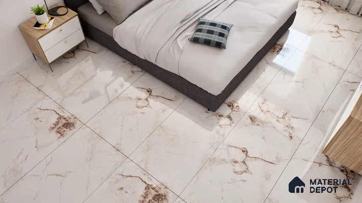 Marble Endless Wall & Floor Tile TL 06194 Arctic Radiance 4 ft x 2 ft Glossy Finish Vitrified Tile - 9 mm | 4 Random Designs | Suitable For Living Room, Bedroom, Dining