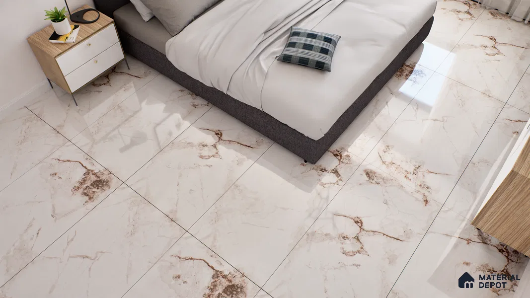 Marble Endless Wall & Floor Tile TL 06194 Arctic Radiance 4 ft x 2 ft Glossy Finish Vitrified Tile - 9 mm | 4 Random Designs | Suitable For Living Room, Bedroom, Dining