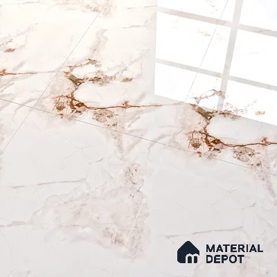 Marble Endless Wall & Floor Tile TL 06194 Arctic Radiance 4 ft x 2 ft Glossy Finish Vitrified Tile - 9 mm | 4 Random Designs | Suitable For Living Room, Bedroom, Dining