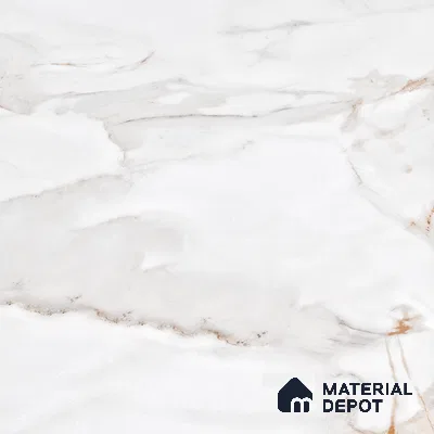 Marble Endless Calacatta Wall & Floor Tile TL 06198 Pearl White 4 ft x 2 ft Glossy Finish Vitrified Tile - 9 mm | 4 Random Designs | Suitable For Living Room, Bedroom, Dining