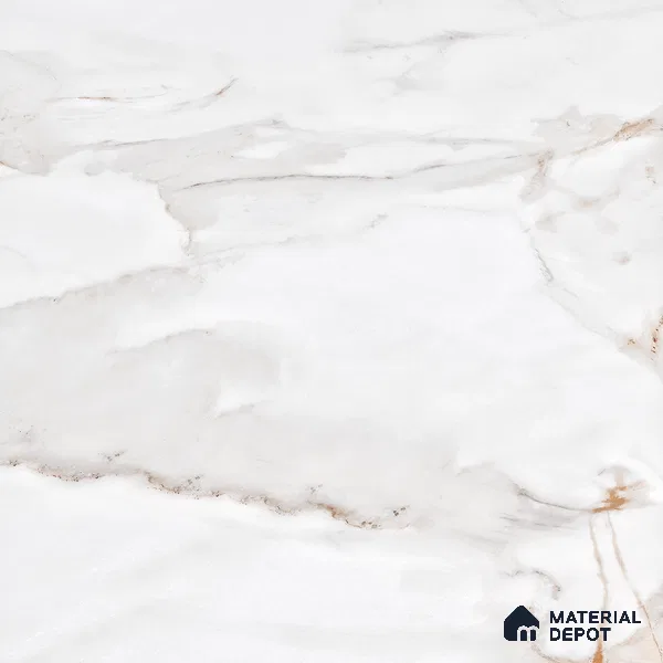 Marble Endless Calacatta Wall & Floor Tile TL 06198 Pearl White 4 ft x 2 ft Glossy Finish Vitrified Tile - 9 mm | 4 Random Designs | Suitable For Living Room, Bedroom, Dining