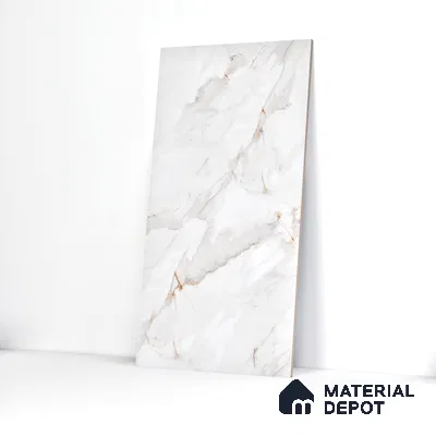 Marble Endless Calacatta Wall & Floor Tile TL 06198 Pearl White 4 ft x 2 ft Glossy Finish Vitrified Tile - 9 mm | 4 Random Designs | Suitable For Living Room, Bedroom, Dining
