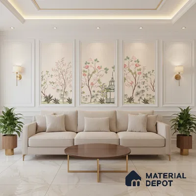 Endless Wall & Floor Tile TL 06199 Lumina Frosted Rose 4 ft x 2 ft Vitrified Glossy Finish - 9 mm (Random Design 4) | Suitable for Living Room, Bedroom, Bathroom & Kitchen (Sample)